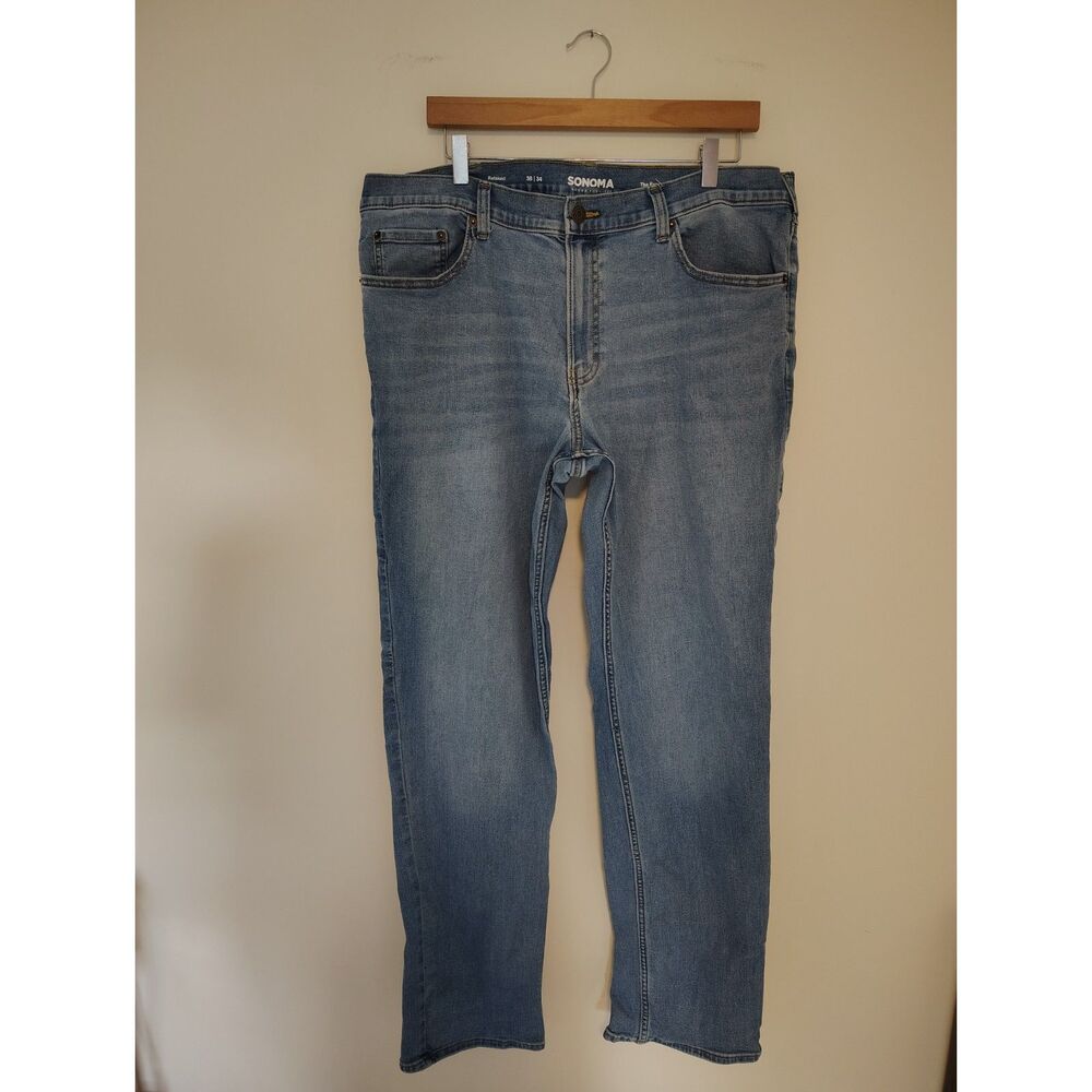 Sonoma Goods For Life Everyday Jean Men's 38x34 Relaxed Fit Blue Denim Jeans